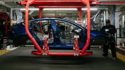 FREMONT, CA - JULY 26: Paul Jacob works on the general assembly of the Tesla Model 3 at the Tesla factory in Fremont, California, on Thursday, July 26, 2018. (Photo by Mason Trinca for The Washington Post via Getty Images)
