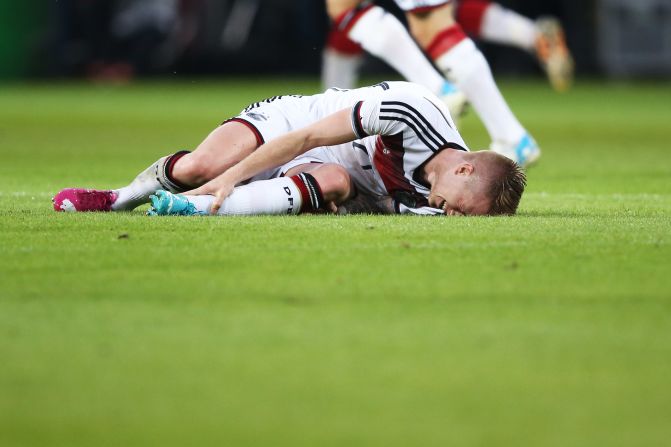 Reus had been an important part of Germany's qualifying campaign for the 2014 World Cup. However, after sustaining an ankle injury just weeks before the start of the tournament, Reus was forced to pull out of the squad. Germany would go on to become world champions without him. 