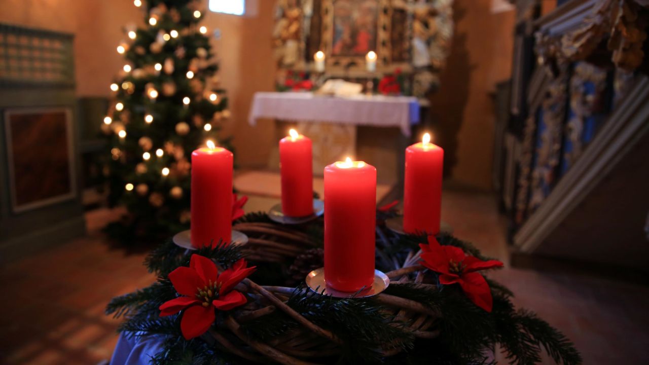 <strong>Advent in Germany: </strong>The signature symbol of the season, an Advent wreath lights up the interior of evangelical Sankt-Petri Church in Magdeburg, which is about 150 kilometers (93 miles) southwest of Berlin.