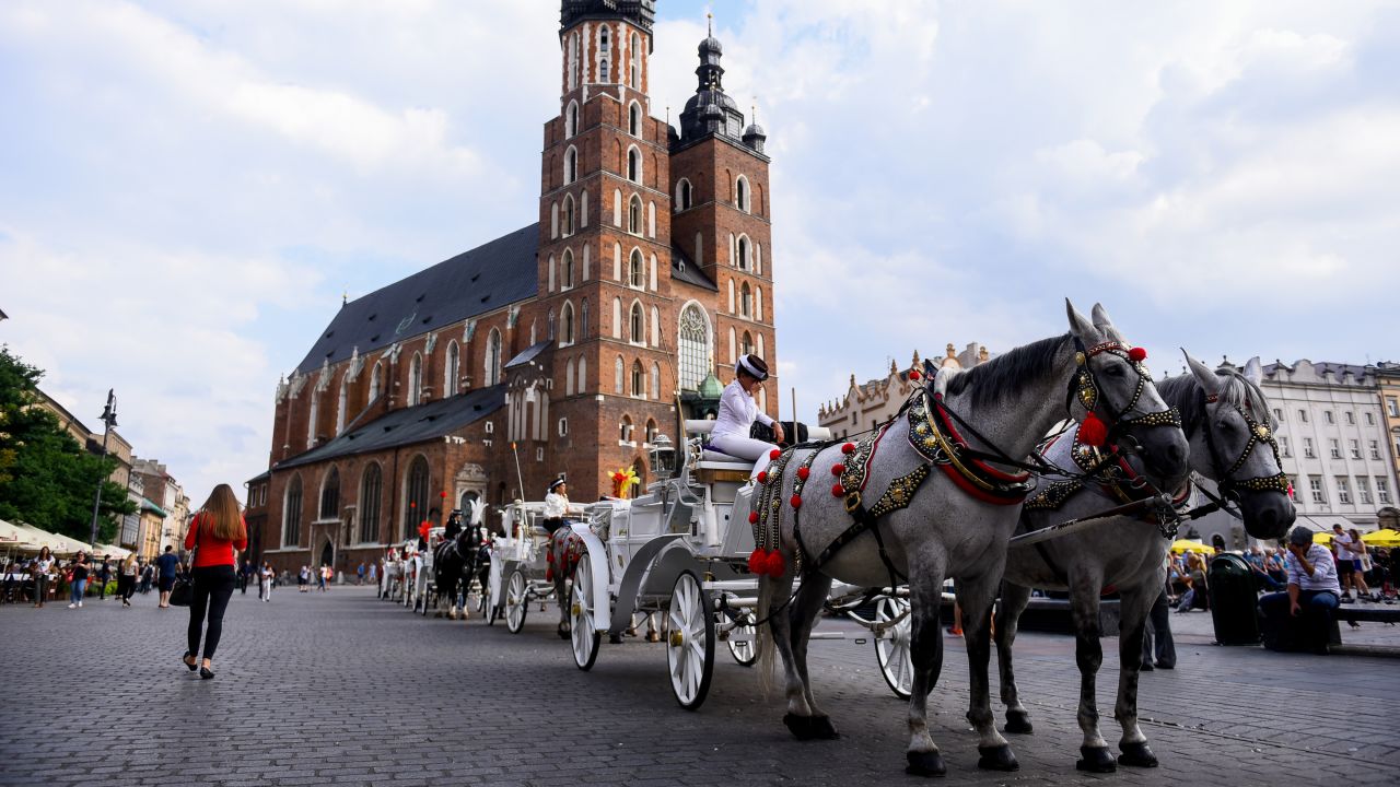 <strong>Advent in Poland:</strong> St. Mary's Basilica, In Krakow's Main Square, goes back centuries -- to 1320 in fact.