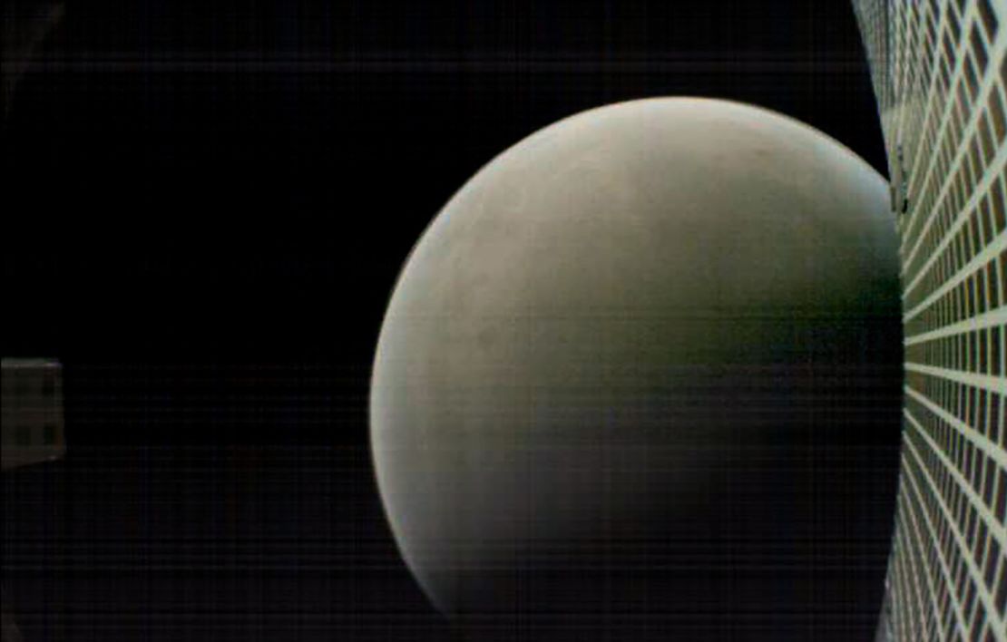 MarCO-B took this image of Mars from about 4,700 miles away. 