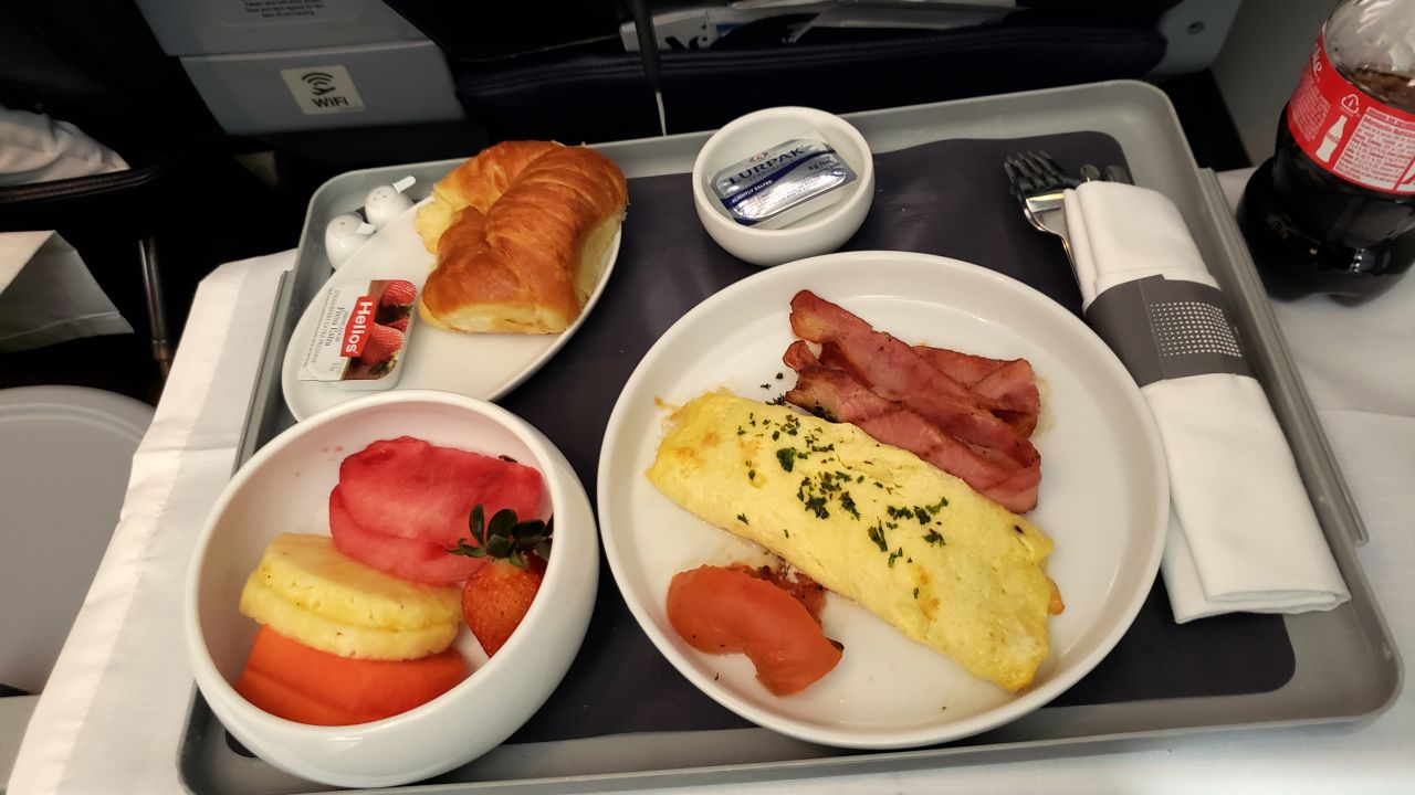 Expect to be well fed when flying in first or business class.