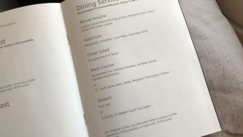 First and business class passengers on many international flights receive proper menus.