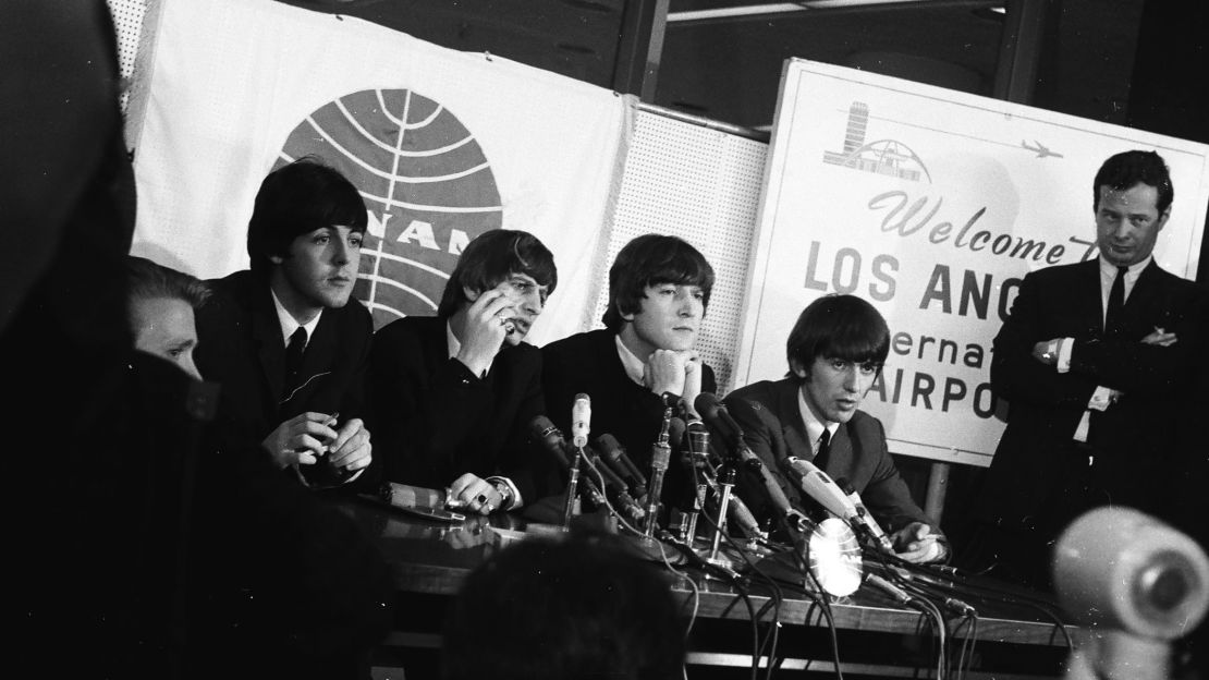 Ethel Pattison took this photograph of The Beatles at their LAX press conference.