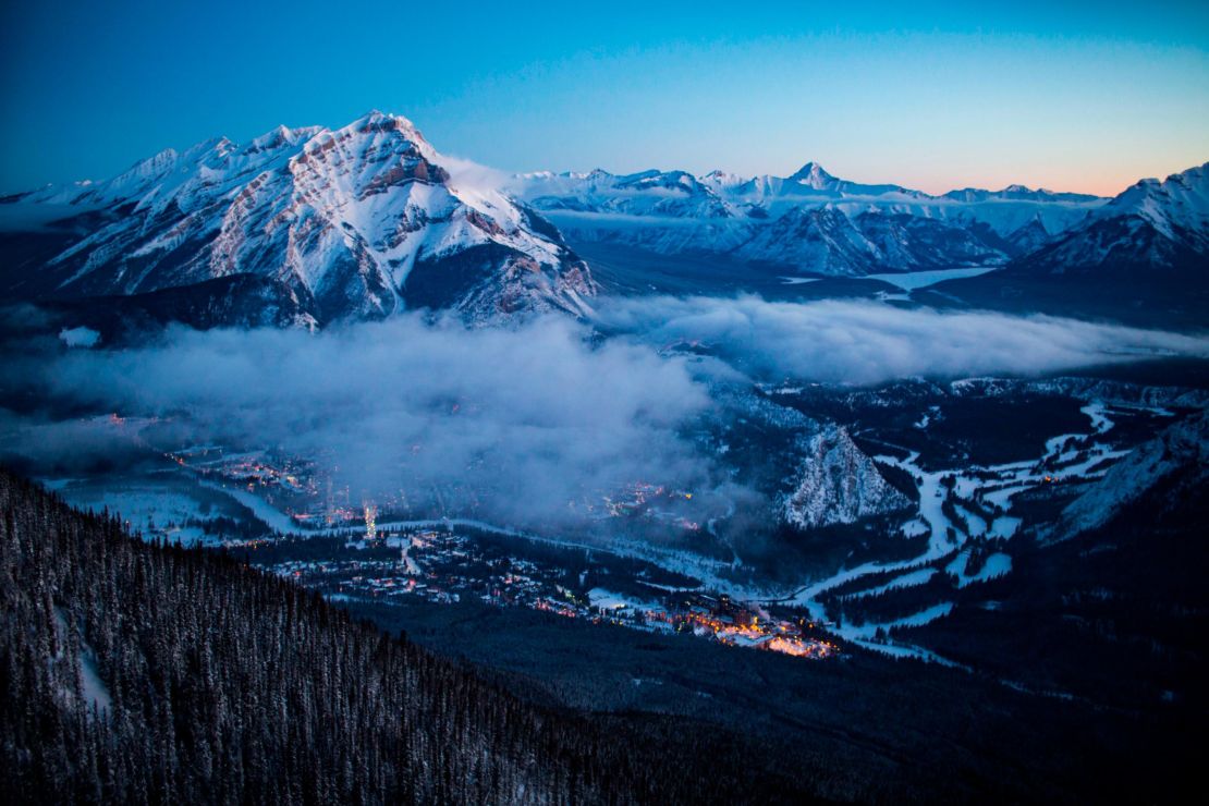Banff National Park's mountain majesties are best viewed at sunrise.