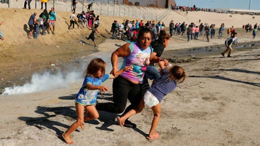 Migrant mother tear gas