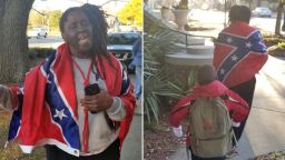 Phil Carlos Wilson took this photo of Claudia Bivins wearing the flag.