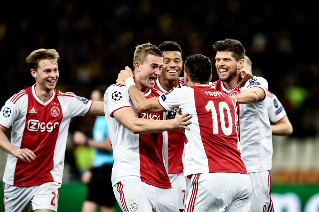 Dusan Tadic scored both goals for Ajax against AEK in the Champions League. 
