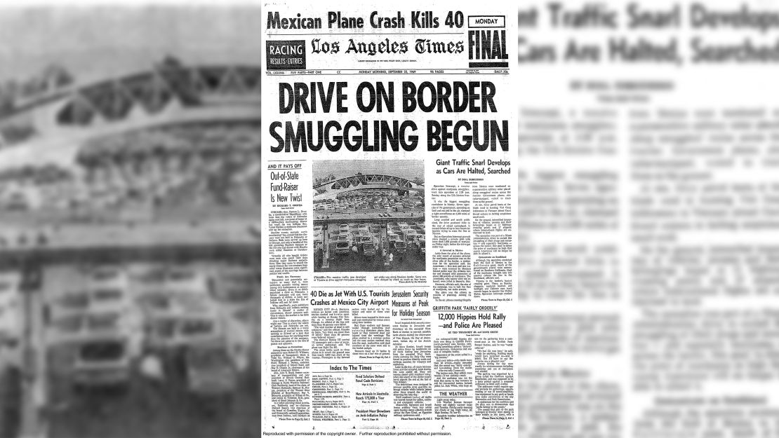 LA Times border front page 1969