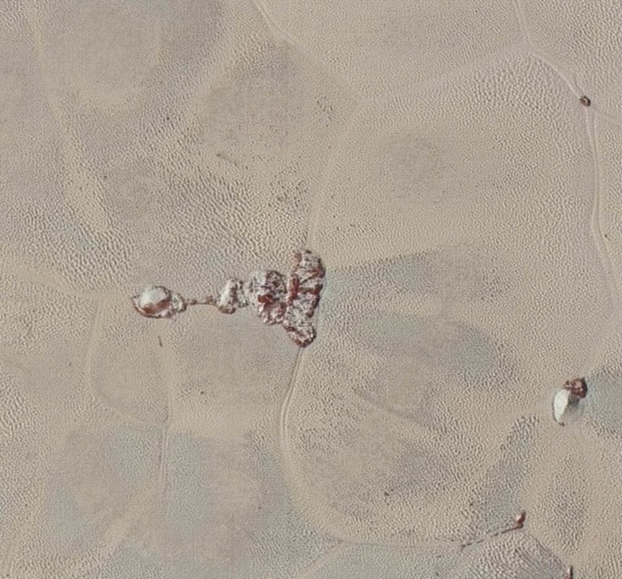 Pluto taken by NASA's New Horizons spacecraft just before closest approach on July 14, 2015, are the sharpest images to date of Pluto's varied terrain—revealing details down to scales of 270 meters. In this 75-mile (120-kilometer) section, the textured surface of the plain surrounds two isolated ice mountains.