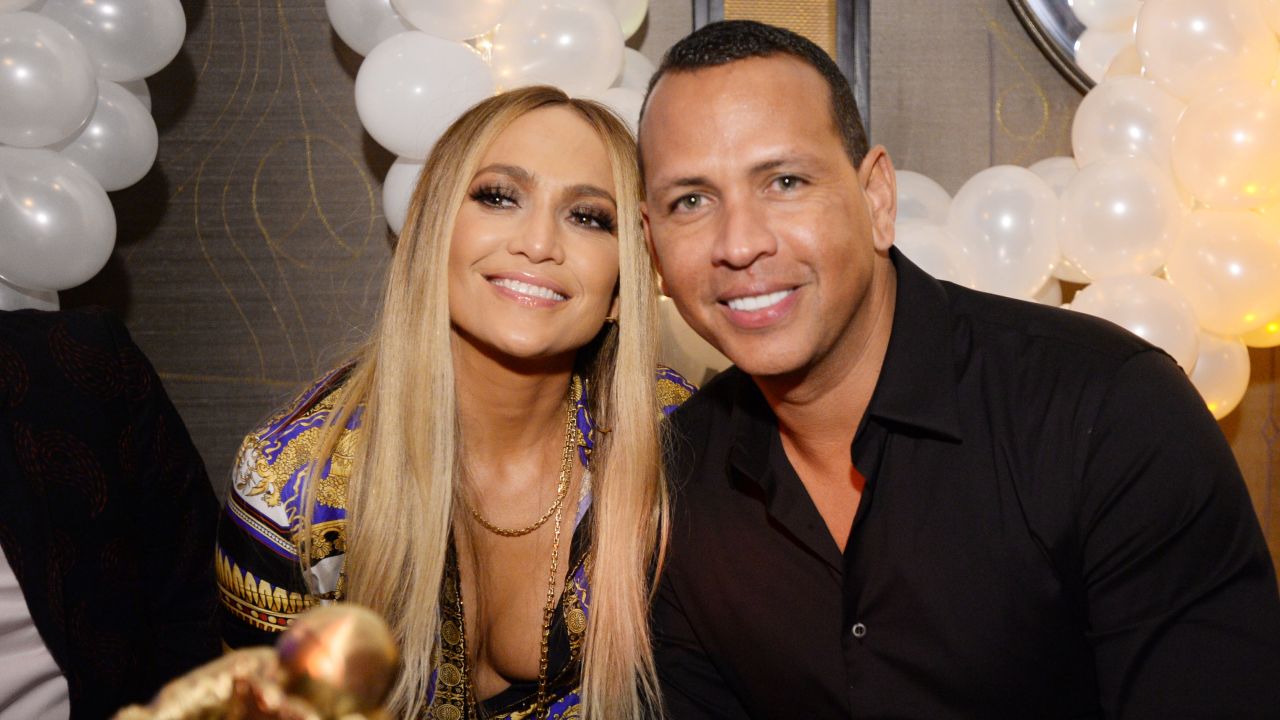 Jennifer Lopez and Alex Rodriguez attend Jennifer Lopez's MTV VMA's Vanguard Award Celebration at Beauty & Essex on August 21, 2018, in New York City.  