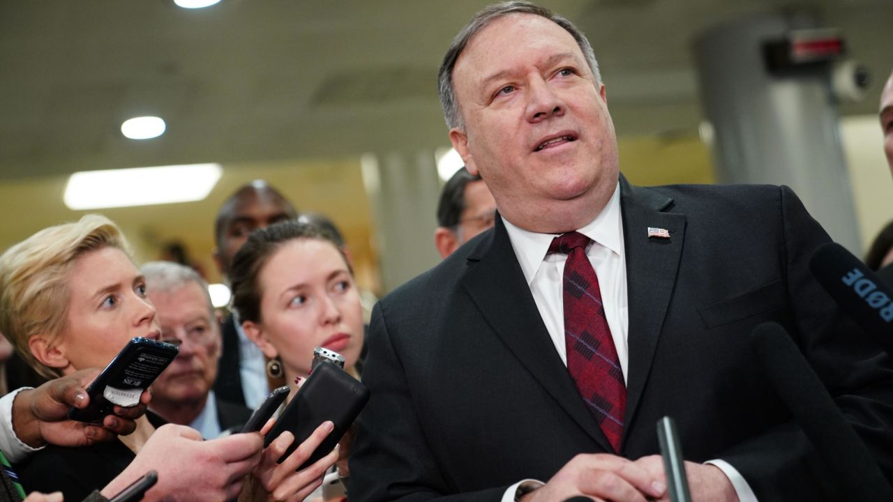 US Secretary of State Mike Pompeo speaks to reporters at the US Capitol after briefing senators in Washington, DC on November 28, 2018. (MANDEL NGAN/AFP/Getty Images)