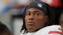 GLENDALE, AZ - OCTOBER 28: San Francisco 49ers linebacker Reuben Foster (56) looks on in game action during an NFL game between the Arizona Cardinals and the San Francisco 49ers on October 28, 2018 at State Farm Stadium in Glendale, Arizona. (Photo by Robin Alam/Icon Sportswire via Getty Images) 