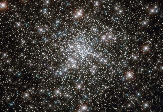 This image of a globular cluster of stars by the Hubble Space Telescope is one of the most ancient collections of stars known. The cluster, called NGC 6752, is more than 10 billion years old. 