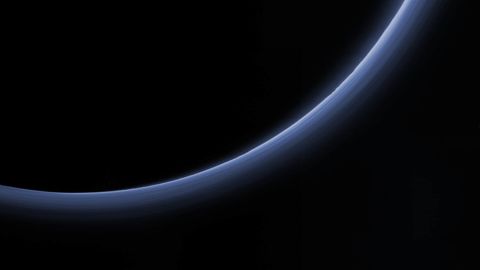 Scientists believe the haze is a photochemical smog resulting from the action of sunlight on methane and other molecules in Pluto's atmosphere.  