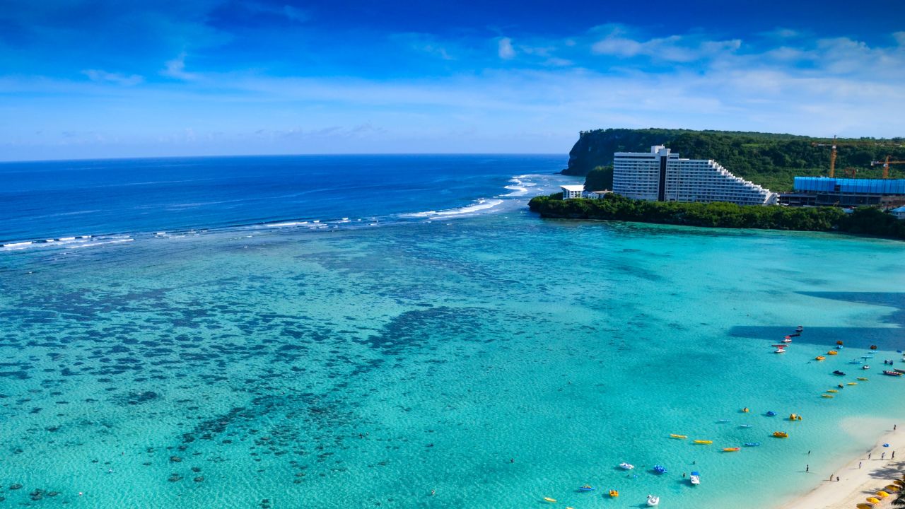 The view of natural reefs from the Dusit Thani Guam resort.