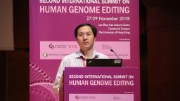 Chinese scientist He Jiankui claims he helped create the world's first genetically-edited babies while presenting his findings at the Second International Summit on Human Genome Editing in Hong Kong on November 28, 2018. 
