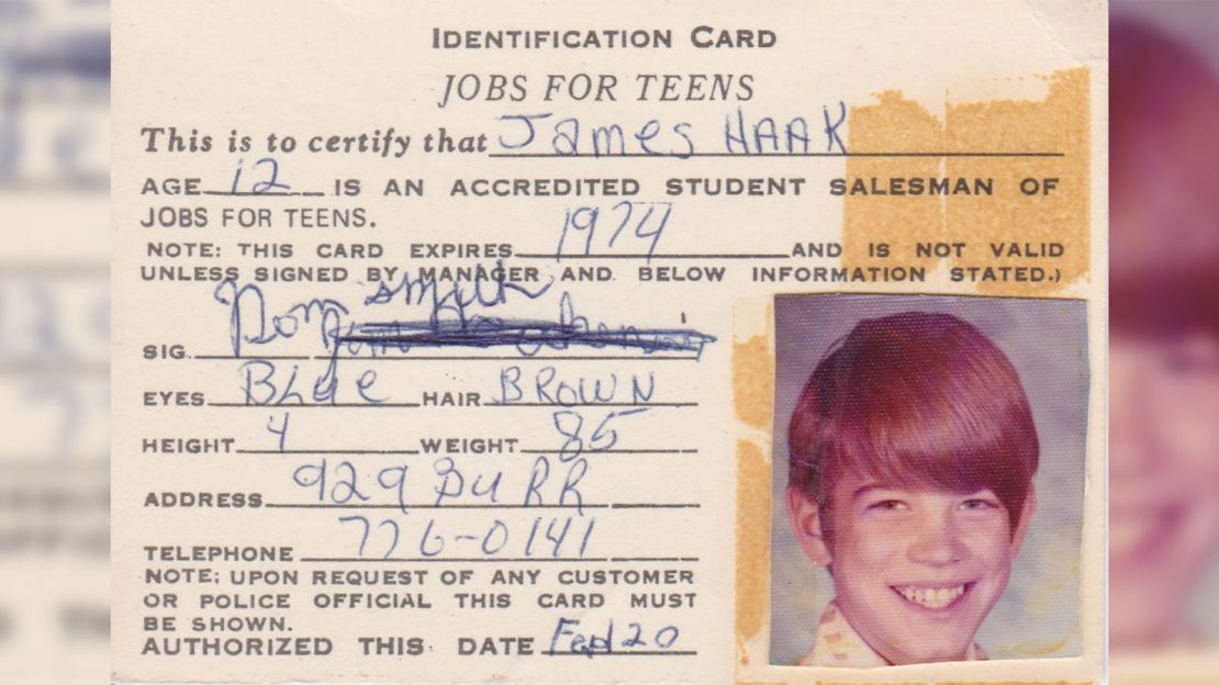 Jimmy Haakenson's family provided his ID card to police after the 16-year-old went missing in 1976.