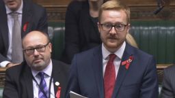 MP Lloyd Russell-Moyle reveals HIV Positive status. Lloyd Russell-Moyle, Labour MP for Brighton Kemptown, stands up in the House of Commons and speaks about his HIV Positive status. Picture date: Thursday November 29, 2018. Russell-Moyle is the only current sitting member of parliament to disclose he is living with the virus and said he chose the timing of the announcement to mark the 30th World Aids Day on December 1. See PA story HEALTH HIV. Photo credit should read: PA Wire URN:39949837 (Press Association via AP Images)