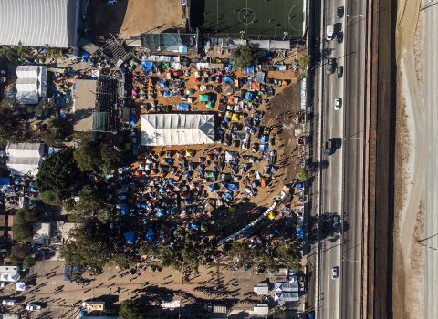 An aerial view of the shelter, as seen on Tuesday, November 27.
