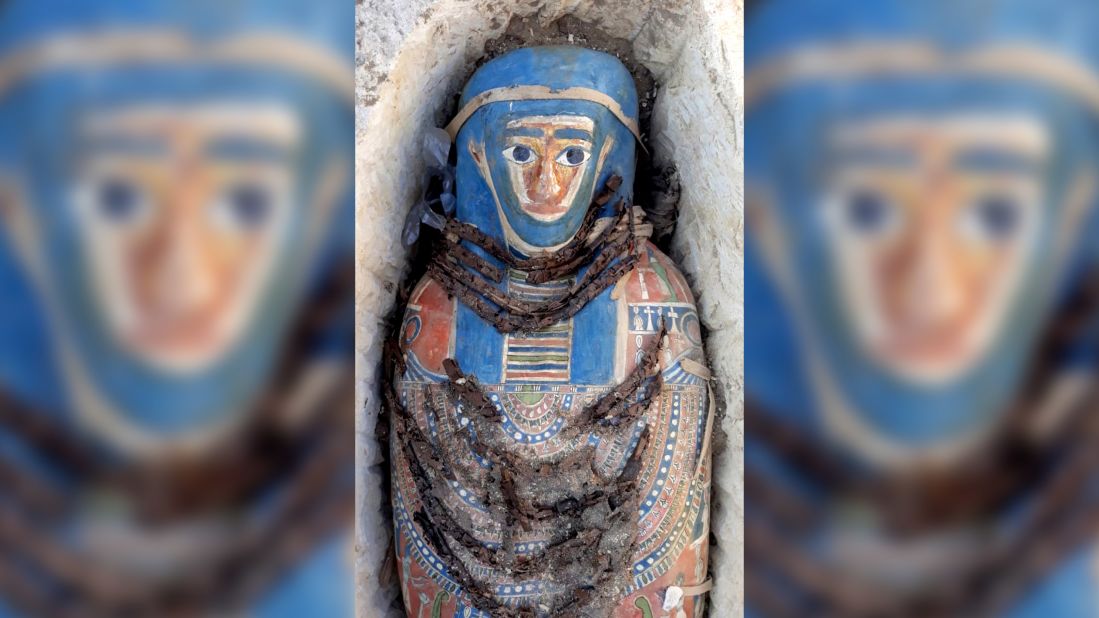 <strong>Incredible find</strong>: The mummies were found in the southeastern area of King Amenemhat II's pyramid in Dahshur Necropolis, near of the Great Pyramids of Giza in Egypt.