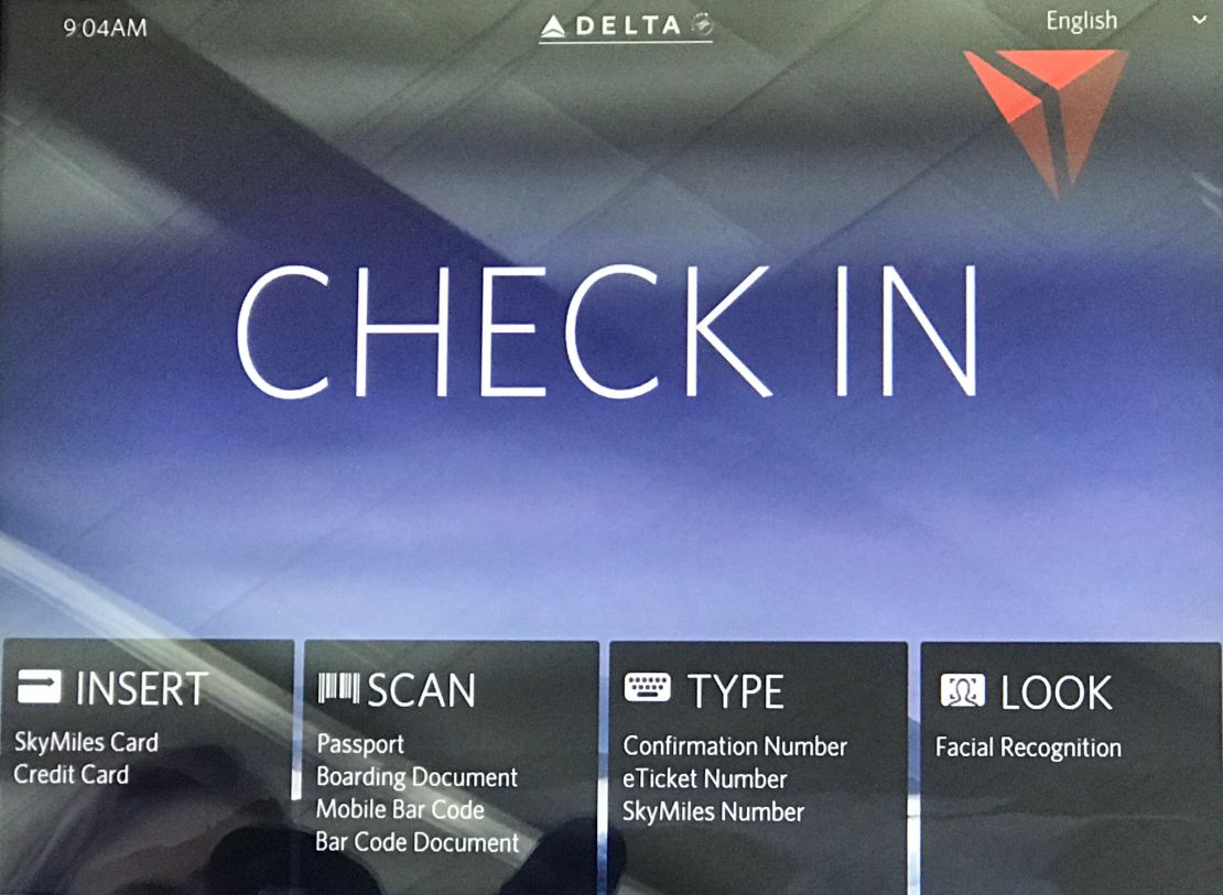 Delta Air Lines offers customers in Atlanta the option of using facial recognition technology to check in for international flights.