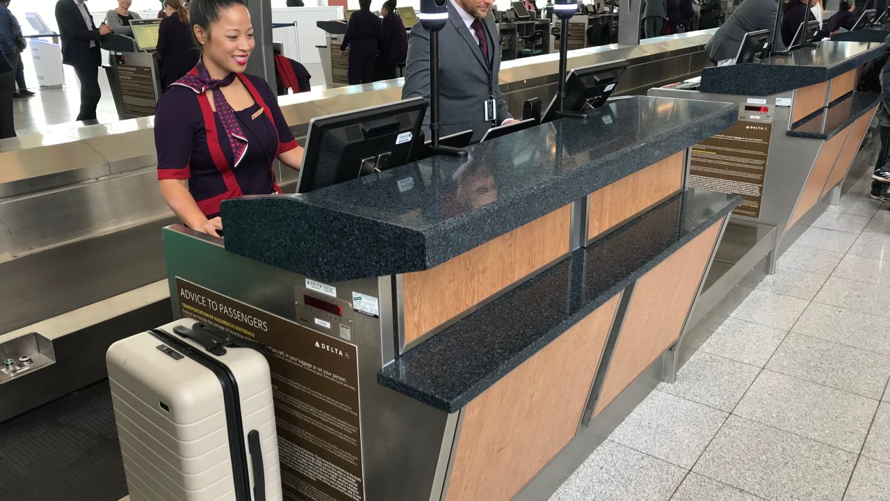 Biometric facial recognition cameras have been installed at Delta Air Lines' baggage drop station at Hartsfield-Jackson Atlanta International Airport.