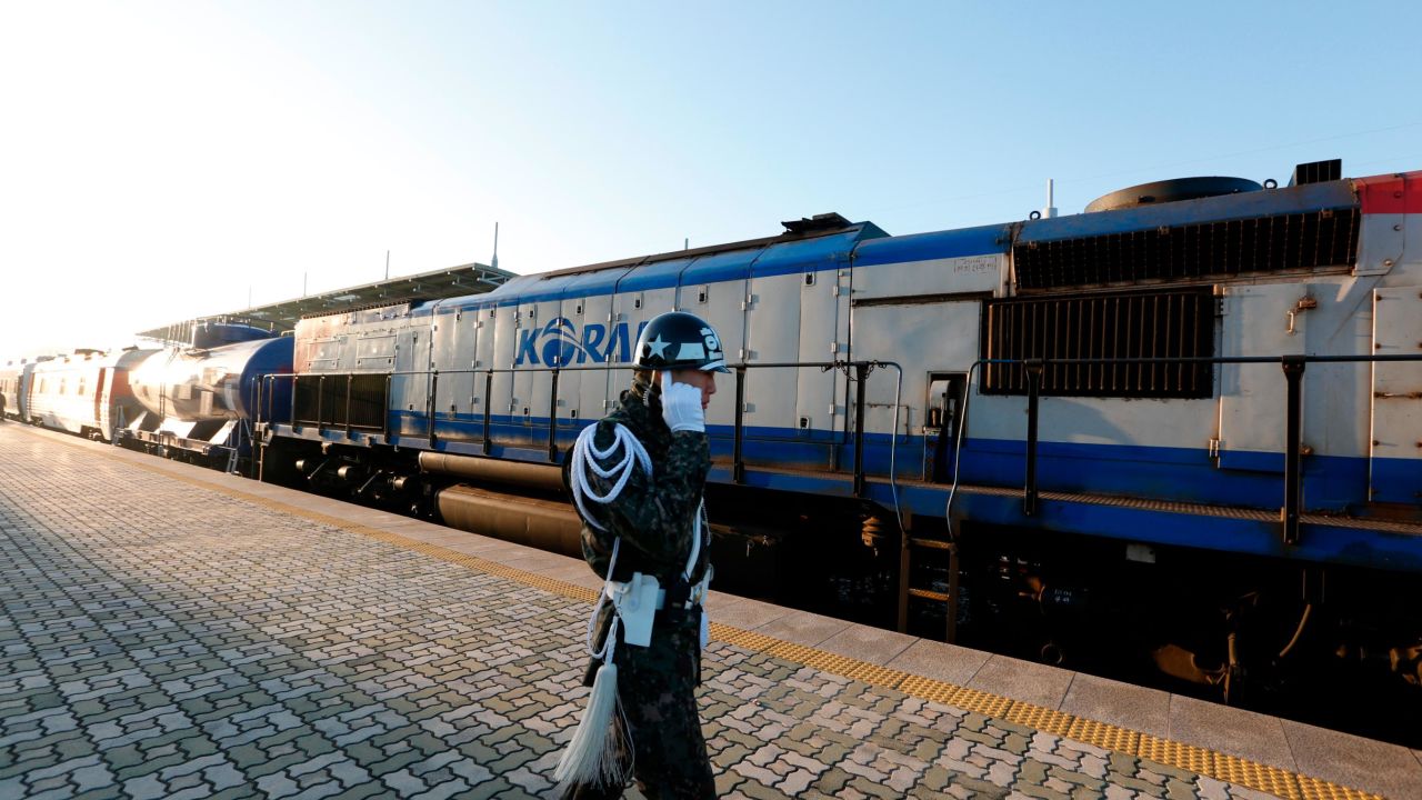 South Korea sent rail cars and dozens of officials to North Korea on Friday for joint surveys on northern railway sections the countries hope someday to connect with the South.
