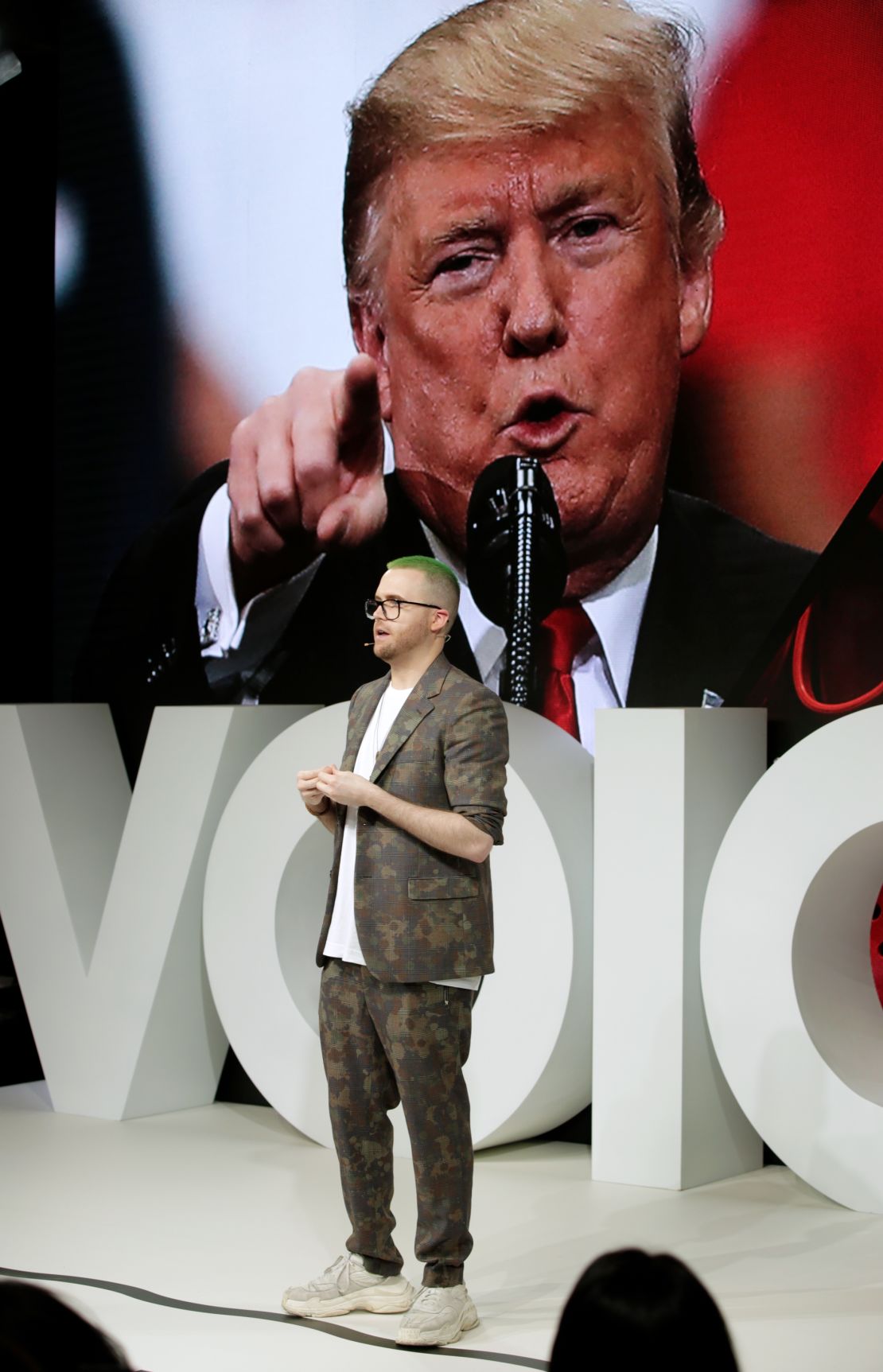 Christopher Wylie speaks on stage during Voices.