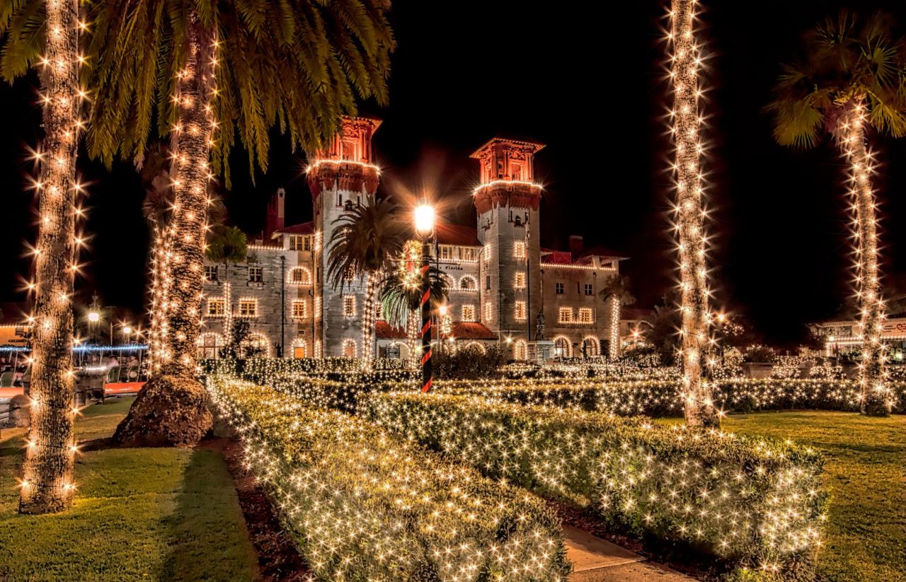<strong>Nights of Lights (St. Augustine and Ponte Vedra Beach, Florida):</strong> Every palm tree, building and lamppost is covered in white lights at Nights of Lights in St. Augustine and Ponte Vedra Beach, Florida.