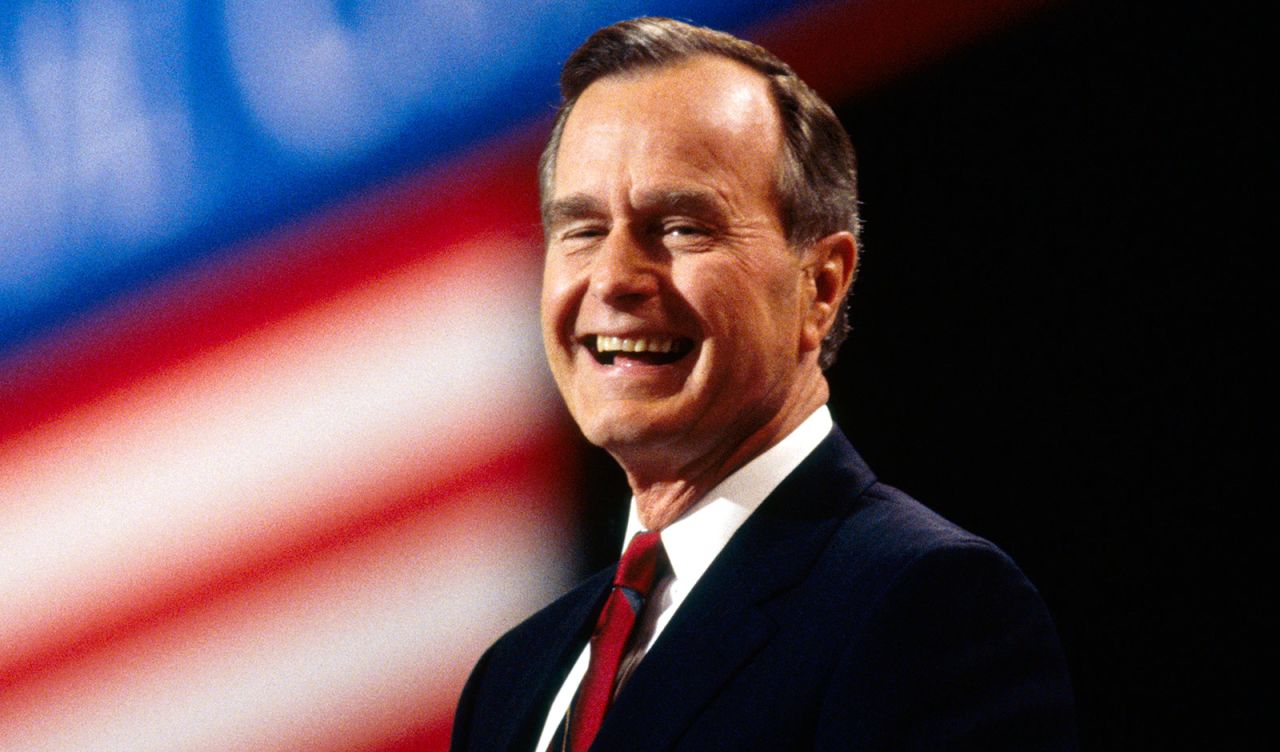 President George H.W. Bush attends the Republican National Convention in Houston in 1992. Bush dedicated his life to serving others and held many different roles in government, the highest being President.