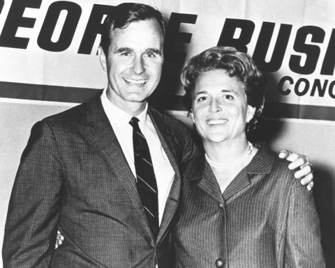 Bush is pictured with his wife, Barbara, during his first campaign for Congress. He represented Texas' 7th District from 1967 to 1971, and he was appointed to the powerful tax-writing Ways and Means Committee.