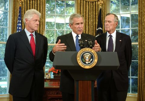 In 2005, President George W. Bush appointed his father and Bill Clinton to lead fundraising efforts for victims of Hurricane Katrina.