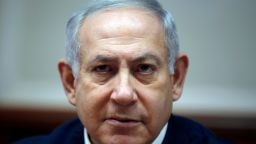 Israeli Prime Minister Benjamin Netanyahu is seen last week at the weekly cabinet meeting in Jerusalem. 