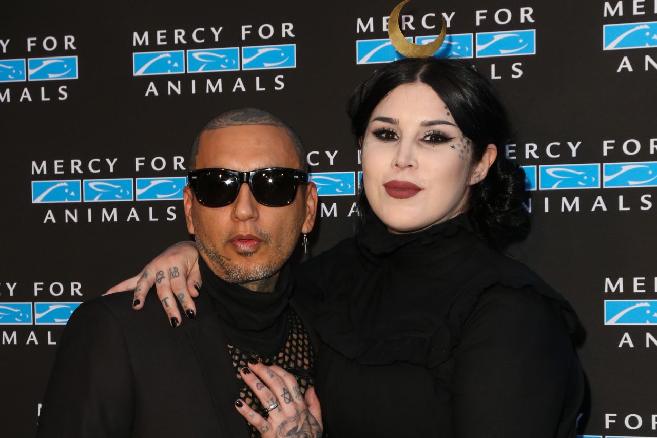 Author/musician Leafar Seyer and wife, TV personality Kat Von D (seen here pregnant in September 2018) introduced their son, Leafar Von D Reyes, in December 2018. It's the first child for the couple who married in February. 