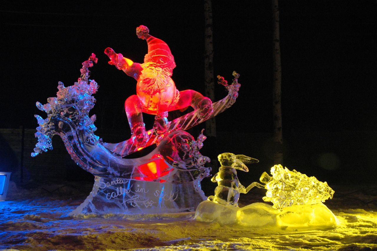 <strong>North Pole (Alaska): </strong>The Christmas in Ice festival in North Pole, Alaska, offers a giant slide and an ice sculpture contest for all those who brave the frigid temperatures.