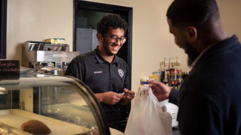 Zak's brother Muhammad Sayid working at The Horn Coffee