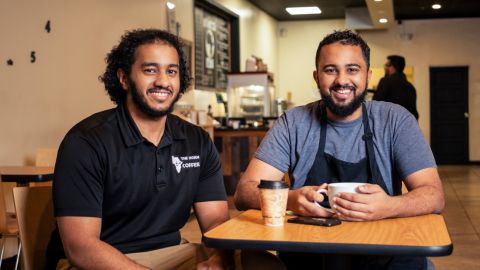 Zak Sayid, left, with his brother and The Horn Coffee co-owner, Ahmed Sayid