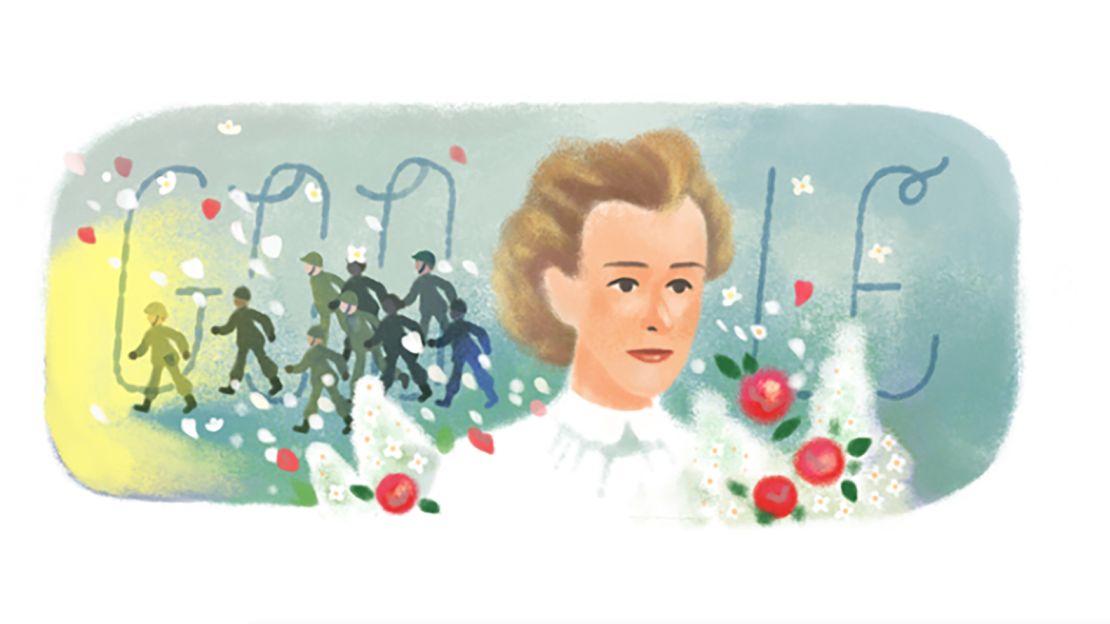 Google Doodle honors heroic WWI nurse Edith Cavell on her 153rd birthday.