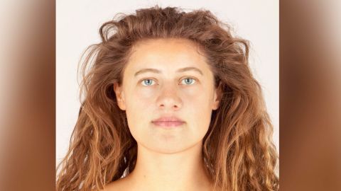 An earlier reconstruction gave Ava red hair and blue eyes.