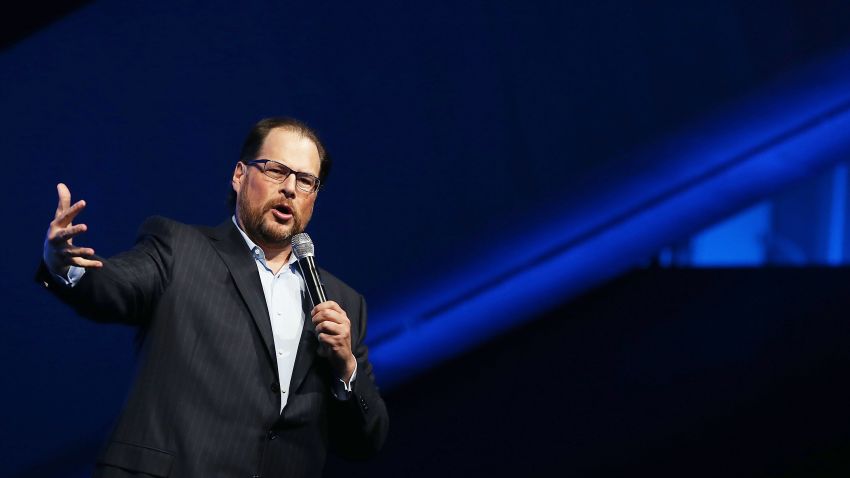 SAN FRANCISCO, CA - OCTOBER 14:  Salesforce CEO Marc Benioff speaks during the 2014 DreamForce conference on October 14, 2014 in San Francisco, California. The annual Dreamforce conference runs through October 16.  (Photo by Justin Sullivan/Getty Images)