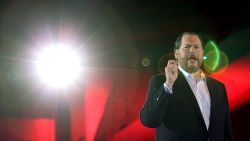 SAN FRANCISCO, CA - NOVEMBER 19:  Salesforce chairman and CEO Marc Benioff speaks during a keynote address at the 2013 Dreamforce conference on November 19, 2013 in San Francisco, California. The annual Dreamforce conference runs through November 21.  (Photo by Justin Sullivan/Getty Images)