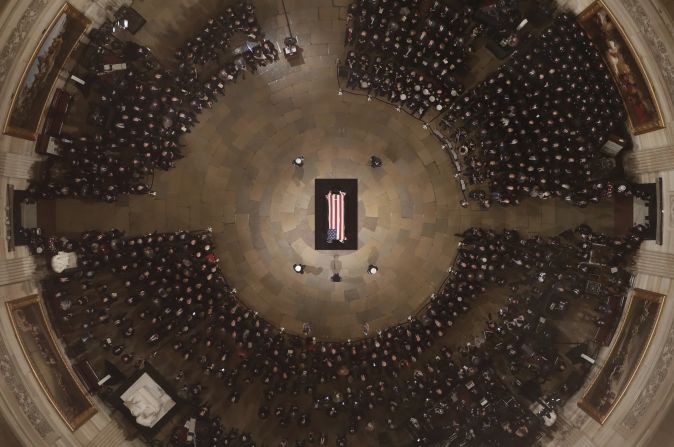 Bush's casket sits in the Capitol rotunda on December 3.