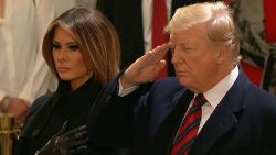 Donald Trump and Melania Trump pay respects to George H.W. Bush.