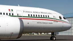 View of Mexico's presidential airplane a Boeing 787-8 with a cost of 125.4 million dollars- after its last fly at the  Benito Juarez International Airport, in Mexico City on December 3, 2018. - Anti-establishment leftist new President Andres Manuel Lopez Obrador announced that he will sell the presidential plane to a private company in the United States. (Photo by ALEJANDRO MELENDEZ / AFP)        (Photo credit should read ALEJANDRO MELENDEZ/AFP/Getty Images)