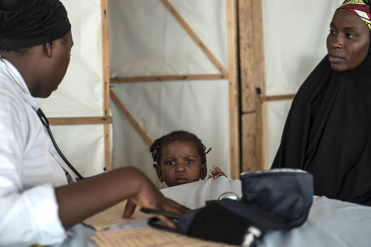 The International Rescue Committee (IRC) in Bakassi IDP camp in the Cross River Sate of Nigeria provides vital health care services, including running a medical facility, distributing medication, family planning counseling and skills training for girls and women affected by the Boko Haram insurgency.
