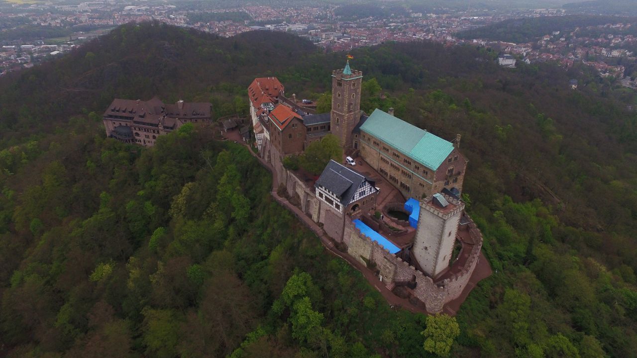 Martin Luther translated the Bible's New Testament into German at Wartburg castle in Eisenach.
