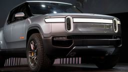 The Rivian Automotive Inc. R1T electric pickup truck is displayed during a reveal event at AutoMobility LA ahead of the Los Angeles Auto Show in Los Angeles, California, U.S., on Tuesday, Nov. 27, 2018. With its crew-cab and short bed, the R1T seems to be taking aim at the Ford F-150 Raptor. 