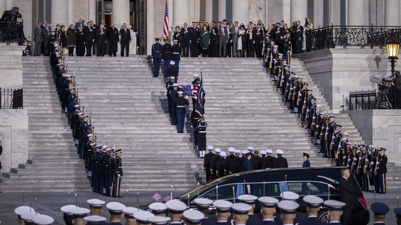 Bush's casket arrives at the Capitol on December 3.