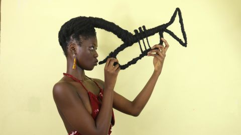 Hair sculpture created by Laetitia Ky.